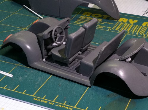 White styrene raised the dash/cabin front assembly